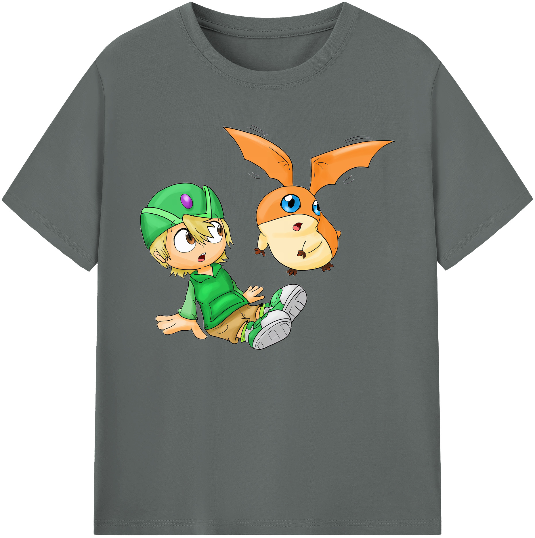 （画像用） Digimon デジタルモンスター/デジモン 綿100％ メンズ半袖Tシャツ｜肌触りやわらか＆通気性
